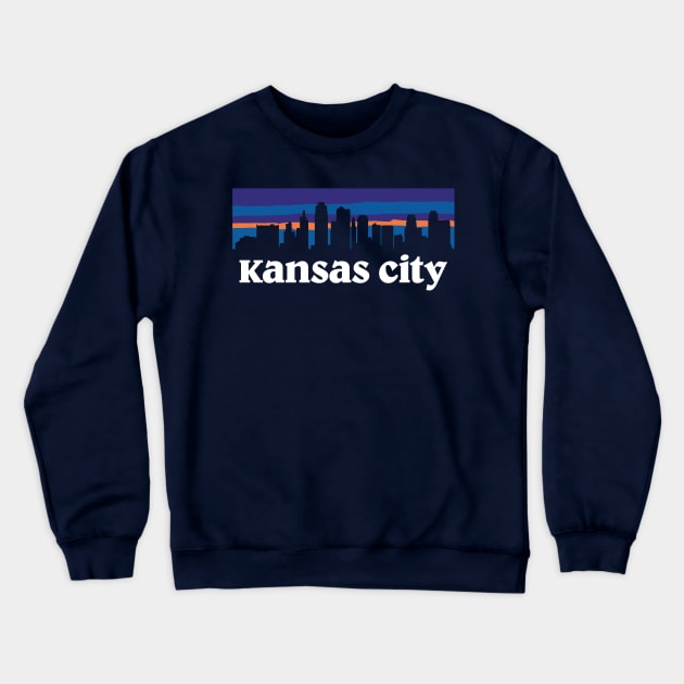 Kansas City Skyline Crewneck Sweatshirt by bellamuert3